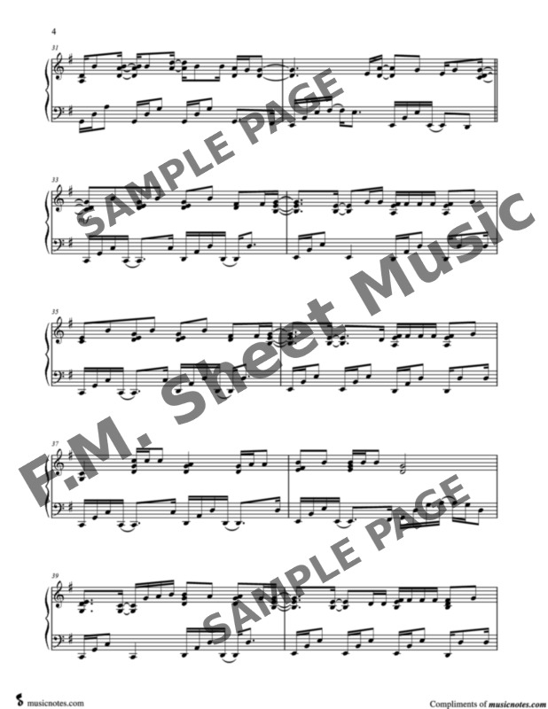 Exile (Late Intermediate Piano) By Taylor Swift - F.M. Sheet Music